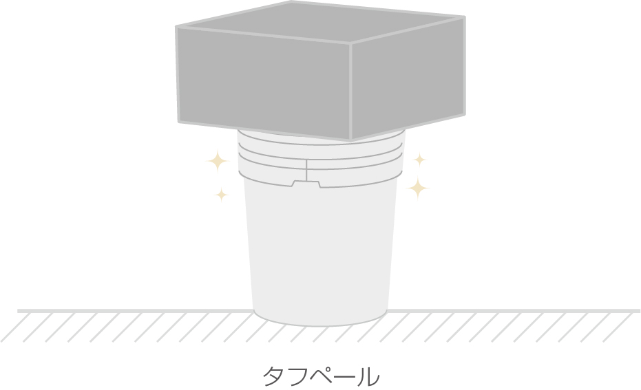 当社汎用ペール缶と比較して、積み重ね強度が５倍！